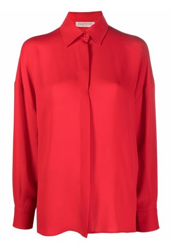 Valentino high-low panel shirt - Red
