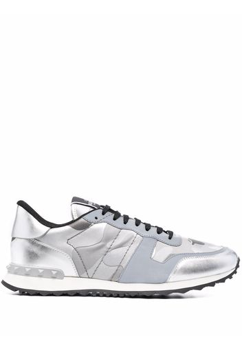 Valentino Garavani Camouflage Rockrunner low-top sneakers - Silver