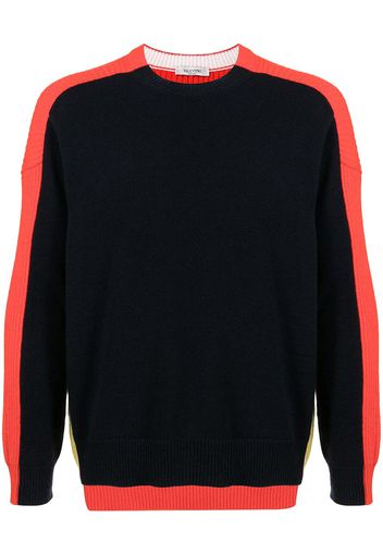 Valentino colour-block virgin wool jumper - Red