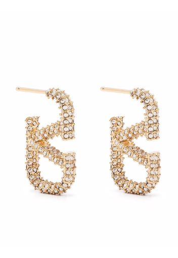 Valentino Garavani crystal-embellished VLogo earrings - Gold