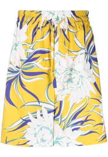 Valentino graphic-print knee-length shorts - Yellow