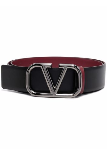 Valentino Garavani logo-plaque buckle-fastening belt - Black