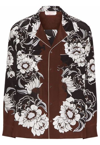 Valentino graphic-print button-fastening shirt - Brown