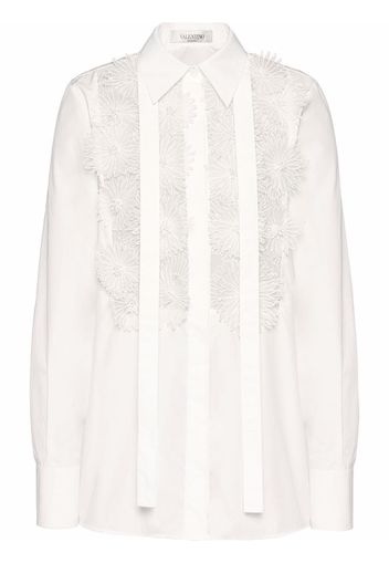 Valentino appliqué-detail long-sleeve shirt - White