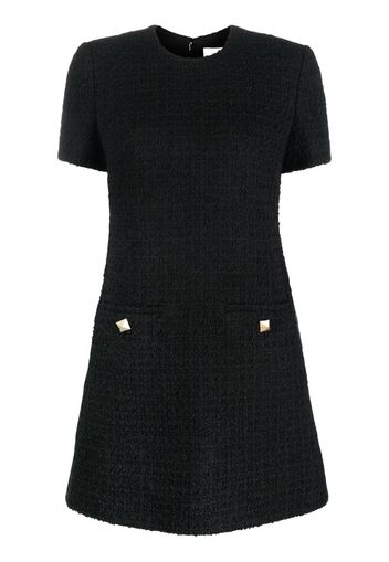 Valentino short-sleeve tweed-style dress - Black