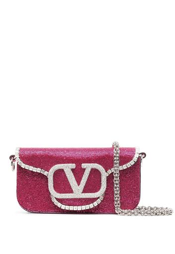 Valentino Garavani VLogo sequinned clutch bag - Pink