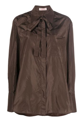 Valentino Garavani long-sleeved silk shirt - Brown