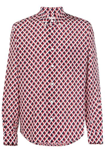 Valentino Veehive-print silk shirt - White