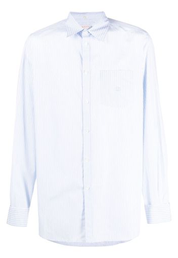 Valentino pinstripe logo-embroidered shirt - White