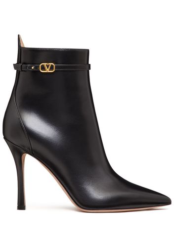 Valentino Garavani Tan-Go 100mm leather ankle boots - Black