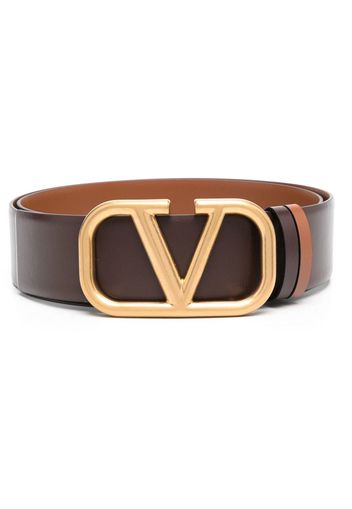 Valentino Garavani two-tone VLogo-buckle belt - Brown