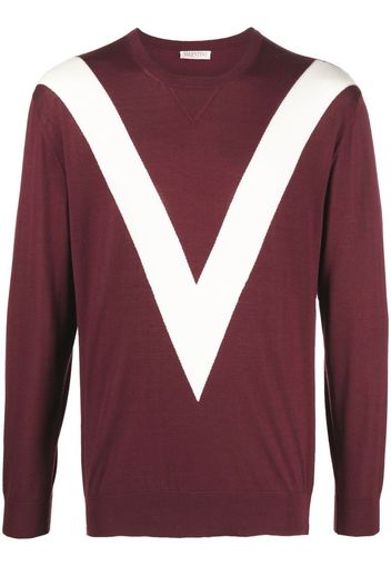 Valentino logo-print wool jumper - Red