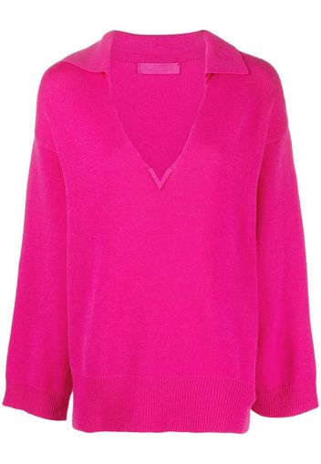 Valentino VGold-detail cashmere jumper - Pink