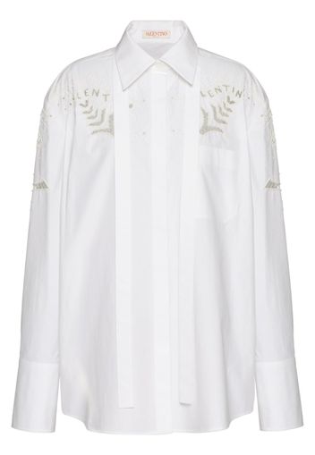 Valentino embroidered-motif button-up shirt - White