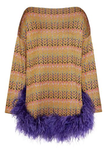 Valentino Optical Valentino feather-trim jumper - Neutrals