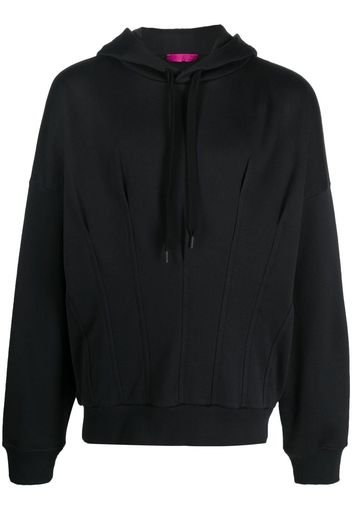 Valentino pleated cotton hoodie - Blue