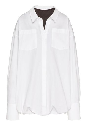 Valentino layered long-sleeve shirtdress - White