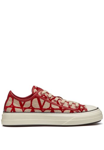 Valentino Garavani monogram-pattern lace-up sneakers - Red