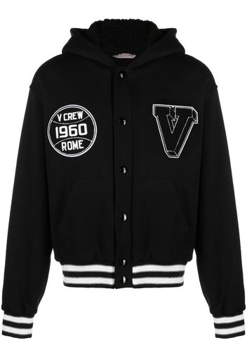 Valentino buttoned varsity hoodie - Black