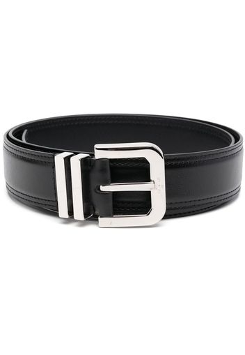 Valentino Garavani engraved-buckle leather belt - Black