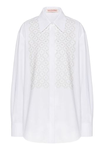Valentino Garavani embroidered cotton long-sleeve shirt - White