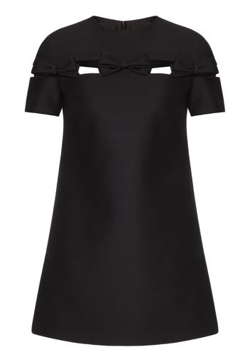 Valentino Garavani bow-detail silk-virgin wool minidress - Black