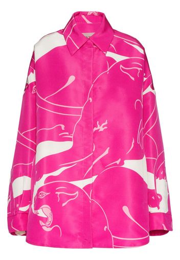 Valentino Garavani graphic-print shirt minidress - Pink