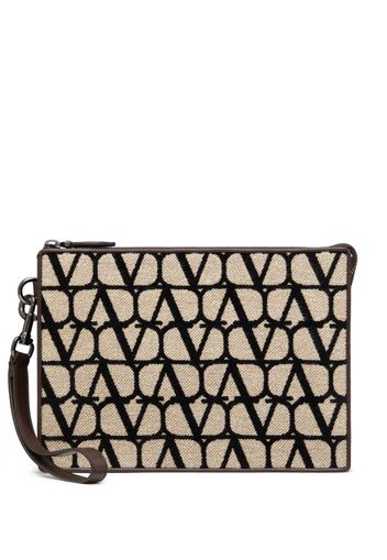 Valentino Garavani Toile Iconographe clutch bag - Neutrals