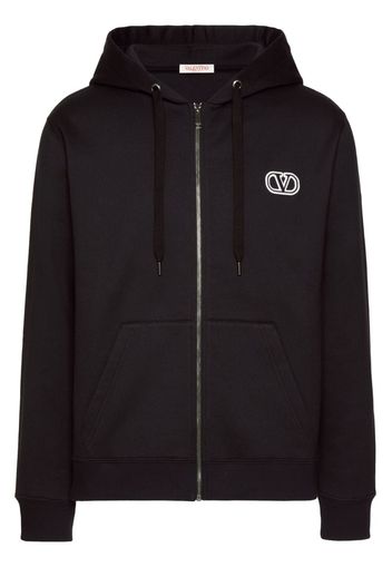 Valentino Garavani VLogo Signature patch zip-up hoodie - Black