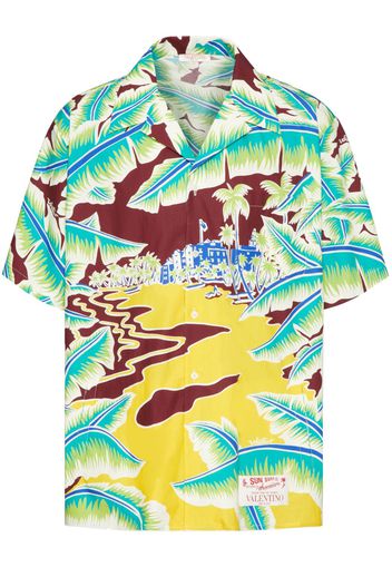 Valentino Garavani tropical-print short-sleeve shirt - Blue