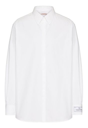 Valentino Garavani logo-patch long-sleeve shirt - White