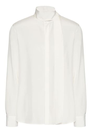 Valentino Valentino scarf-detail silk shirt - White