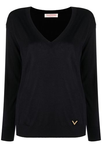 Valentino Garavani cashmere-silk blend jumper - Blue