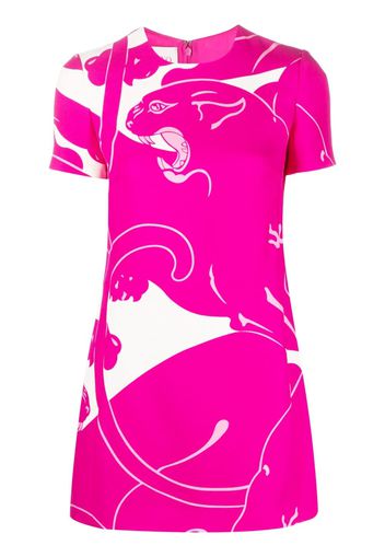 Valentino Garavani pnather-print short-sleeve dress - Pink