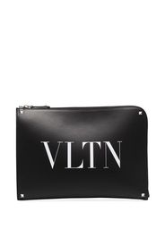 VLTN logo leather pouch