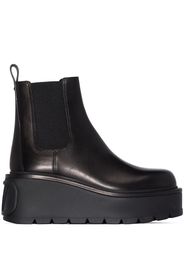 black uniqueform 85 flatform chelsea boots