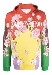 Valentino rose-print hoodie - Yellow