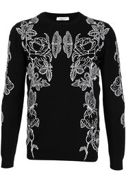 Valentino butterfly-print knitted jumper - Black