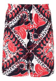 Valentino abstract-print drawstring-waist deck shorts - Blue