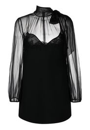 Valentino sheer-panel mini dress - Black
