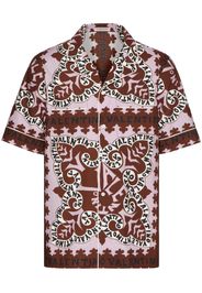 Valentino short-sleeve cotton shirt - Brown