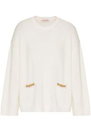 Valentino chain-detail cashmere jumper - White