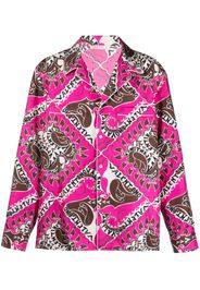 Valentino logo-print silk shirt - Pink