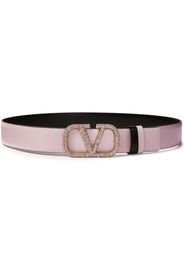 Valentino Garavani VLogo crystal-embellished reversible belt - Purple