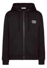 Valentino Garavani VLogo Signature patch zip-up hoodie - Black