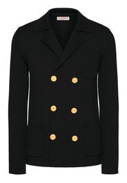 Valentino Garavani double-breasted virgin wool cardigan - Blue