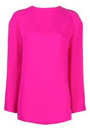 Valentino Garavani draped-back silk blouse - Pink