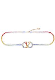 Valentino Garavani VLogo Signature crystal-embellished belt - Blue