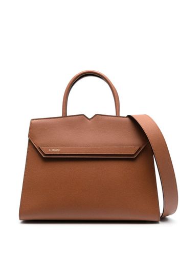 Valextra Duetto leather tote bag - Brown