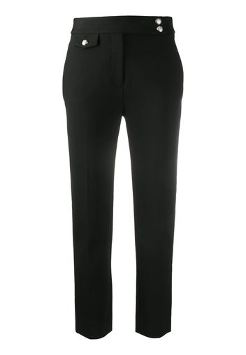 high-rise slim-fit trousers